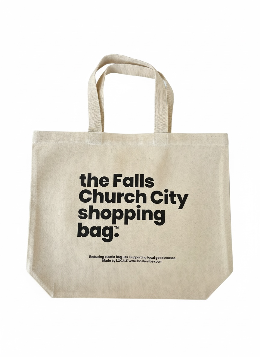 LOCALE Reusable Canvas Tote — Natural / Black —  Printed in the USA